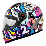 Capacete Feminino Ls2 Ff358 Bubble Rosa Esportivo Fechado