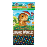 Mantel De Plástico Jurassic World Infantil Dinosaurio Jur0h2 Color Verde Y Cafe