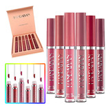 Kit Batom Matte 6pcs Lip Tinti Com Impermeável Duração