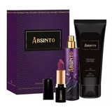 Kit Absinto Deo Colônia 30ml + Hidratante 100ml Feminino + Batom Agua De Cheiro 