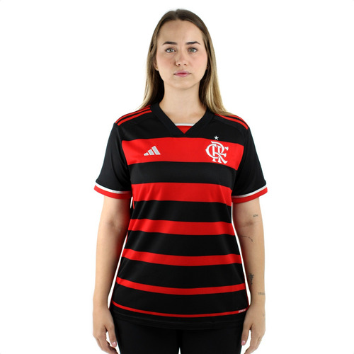 Camiseta adidas Flamengo I Vermelha E Preto - Feminina