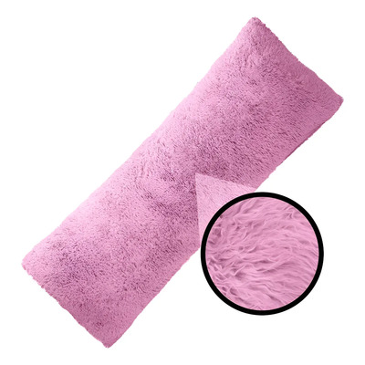 Almohada Grande Abrazable Cojín Pelo Largo Suave Decoración Color Rosa | Meses sin interés