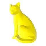 Gato Pelô Curto Geometrico Pet Amarelo