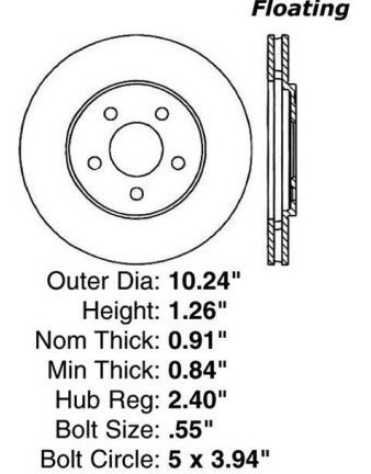 Disco De Frenos Dodge Stratus 95 Al 00 Rin 14