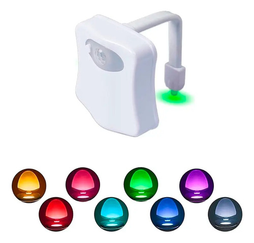 Luz Led Para Inodoro Wc Baño Con Sensor Movimiento 8 Colores