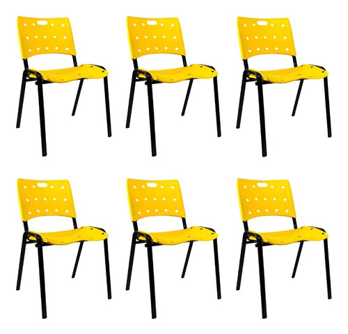 Kit 6 Cadeiras Iso Comfort Pluz  Recepção Escola Nova Eh