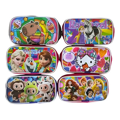 24 Lapiceras Escolares Personajes Infantiles Mayoreo Azul
