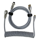 Cable Tipo C En Espiral De 1,5 M Para Teclado Mecánico Aviat