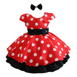 Vestido Fantasia Minnie Vermelha Temático Infantil Oferta!