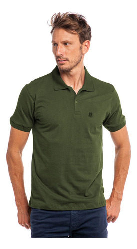 Polo Masculina Meia Malha Polo Wear Verde Escuro