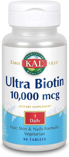 Kal | Ultra Biotin | 10mg | 10,000mcg | 90 Tablets 