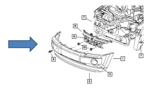 Parachoques Delantero Grand Cherokee 2005  Foto 4