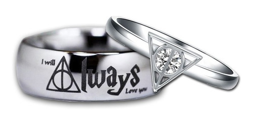 Par Anillos Harry Potter Plata .925 Compromiso Pareja Always