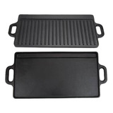 Plancha Grill De Hierro Fundido Reversible Hermosa Vida