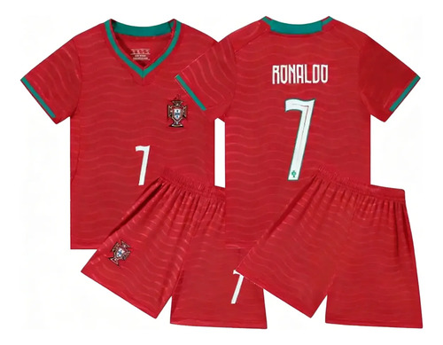 Conjunto Fútbol Portugal Ronaldo Cr7 Niño Jersey Playera