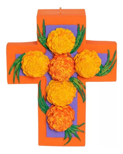 Velas Cruz De Cempasuchil Aromatica Día De Muertos Home Inte