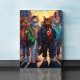 Quadro Decorativo 30x45 Sala Quarto Gato Gang Felina