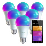 6 Bombillas Led Inteligentes Wifi Alexa Google Tjoy 60 Watts