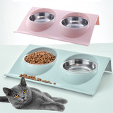 Comedor Gato Bebedor Para Pets Ração E Agua Duplo Elevado 