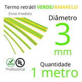 Termo Retrátil Verde Amarelo Ø 3mm Para Fase De Aterramento