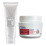 Renew Sabonete Gel Limpeza Facial E Creme Antissinais Kit