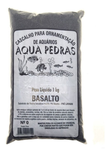 Cascalho Preto Aquários E Jardins Basalto N°0 1kg