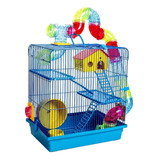 Gaiola Com Casinha E Tubo Para Hamster 3 Andares Luxo