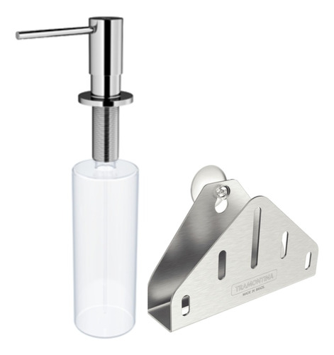 Dosador De Detergente Docol Inox + Porta Esponja Tramontina