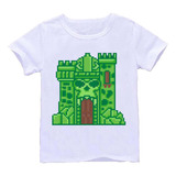 Remera Blanca Adultos  8 Bits Pixeles Pixel R130