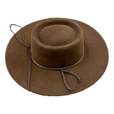 Sombrero Huaso Paño Ala Corta 9cm-copa 11 Cm- Color Café-.