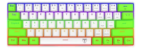 Teclado Gamer T-dagger Arena T-tgk321-wg-br Sp-blanco/verde