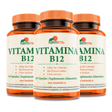 Vitamina B12 Fv 180 Capsulas Vegetales 3 Frascos