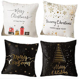 4pcs Decoraciones Navideñas Fundas De Fundas De Almohada De 