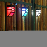 4pcs Led Vintage Panel De Pared Lámpara Solar Impermeable