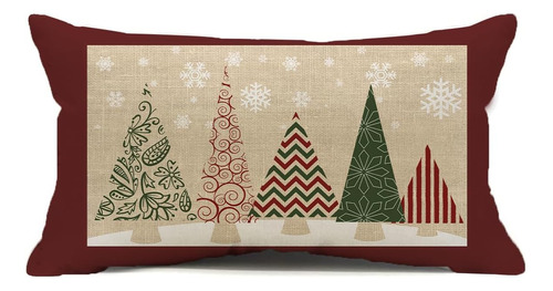 Funda De Almohada Cuadrada Roja Árbol De Navidad 12 X ...