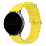 Pulseira 20mm Ondas Compativel Com Amazfit Bip, Bip 2, Bip 3 Cor Amarelo