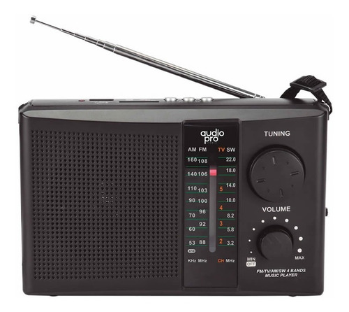 Radio Recargable Audiopro Fm/am/tv/sw 4 Bandas / Tecnocenter