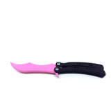 Cuchillo Mariposa Fijo Csgo Tamaño Real Sin Filo 3d Rosa