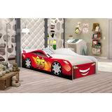 Cama Solteiro Carro Speed Vermelho, Moveis Quarto De Menino