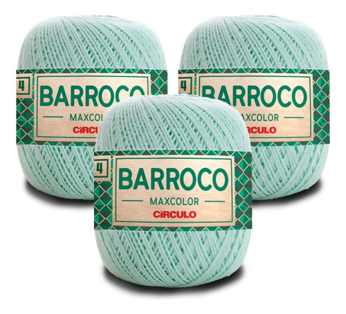 Kit 3 Barbante Barroco Maxcolor N4 200g - 2204 Verde Candy