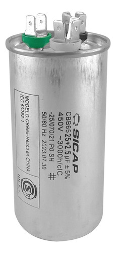 Capacitor Dual Aire Acondicionado 25 + 2,5uf Refrigeración