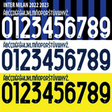 Tipografía Inter Milan 2022/2023 Y Editable Numeros 