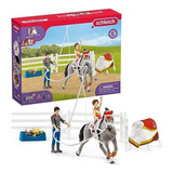 Schleich Horse Club  Mias Vaulting Set, Juego Caballo 18 Y