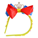 Tiara Branca De Neve Luxo Mini Coroa De Festa Princesa Cor Amarelo-azul