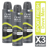 Desodorante Dove Men Sport Active + Fresh Pack De 3 Unidades