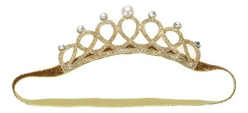 Coroa Tiara Elástica Princesa Infantil Enfeite De Cabeça Cor Dourado
