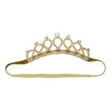 Coroa Tiara Elástica Princesa Infantil Enfeite De Cabeça Cor Dourado