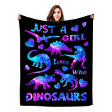 Manta De Dinosaurio De Regalo Para Mujeres, Niños, Felpa Jus