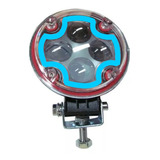 Faro Proyector Redondo 4 Leds 12w 600lm Con Drl Azul Rojo