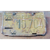Cartel Patente Moto La Plata Antigua 